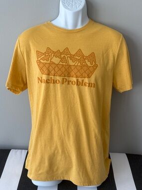 Old Navy Soft Wash Yellow “Nacho Problem” Graphic Novelty T-Shirt - Large